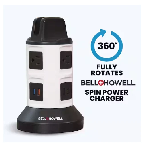 Bell + Howell 4-Outlets / 6 USB Spin Power - The Ultimate Smart Charging Station - Image 2 of 4