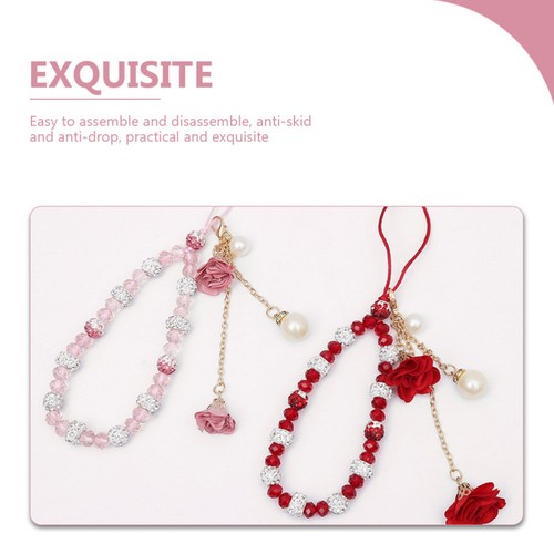 3 Pcs Blumenarmband Perlenbesetzte Handyriemen Dekorative Telefonseile - 第 12/12 張圖片