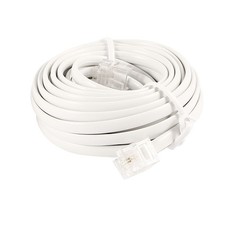 White RJ11 6P2C Modular Phone Extension Cable 4.5M 15ft
