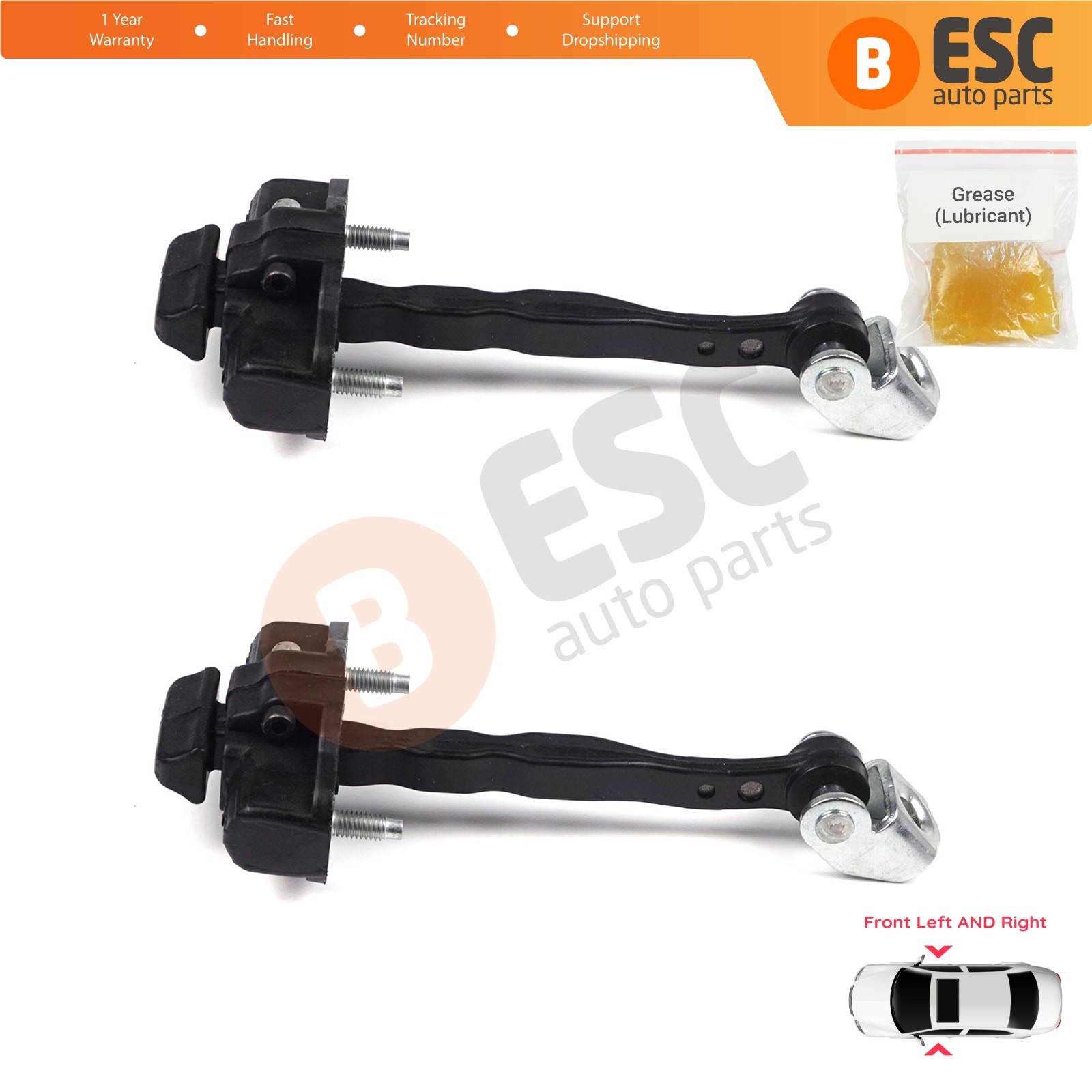2X Front Door Hinge Stop Limiter for Ford Transit Courier Tourneo MK1 2014-2022
