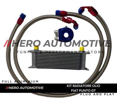 Fiat Punto GT 1.4 Turbo Enhanced Oil Radiator Kit With Braided Pipes