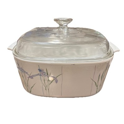 Corning Ware Shadow Iris 5 Liter Casserole Dish Dutch Oven, Pyrex Lid A12C