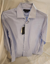 Tommy Hilfiger Men's Blue Dress Shirt Size Small Slim Fit 100 Cotton New W/Tags