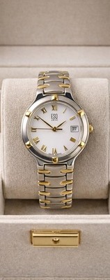 ESQ Swiss ESQUIRE - E5143 Quartz Watch- 26 mm-White-Silver/Gold Tone Bracelet