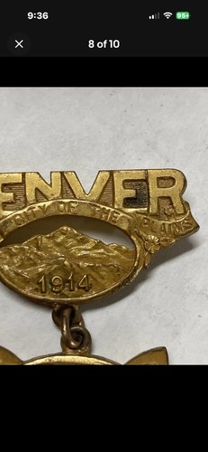Broche insigne Elks Grande Loge Réunion Jubilé d'Or Denver 1914 - Photo 8/10