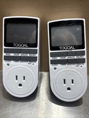 2 TOGOAL I Programmable Digital LCD Timer Socket Outlet Switch Model TE-02