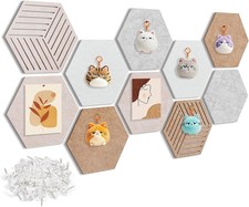 12'' Large Hexagon Cork-Bulletin Board Tiles Adhesive 10 Pack Frameless Office