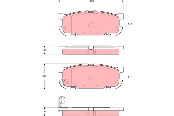 TRW GDB3303 BremsklöTze, BremsbeläGe FüR Mazda MX-5 II (Nb)-image