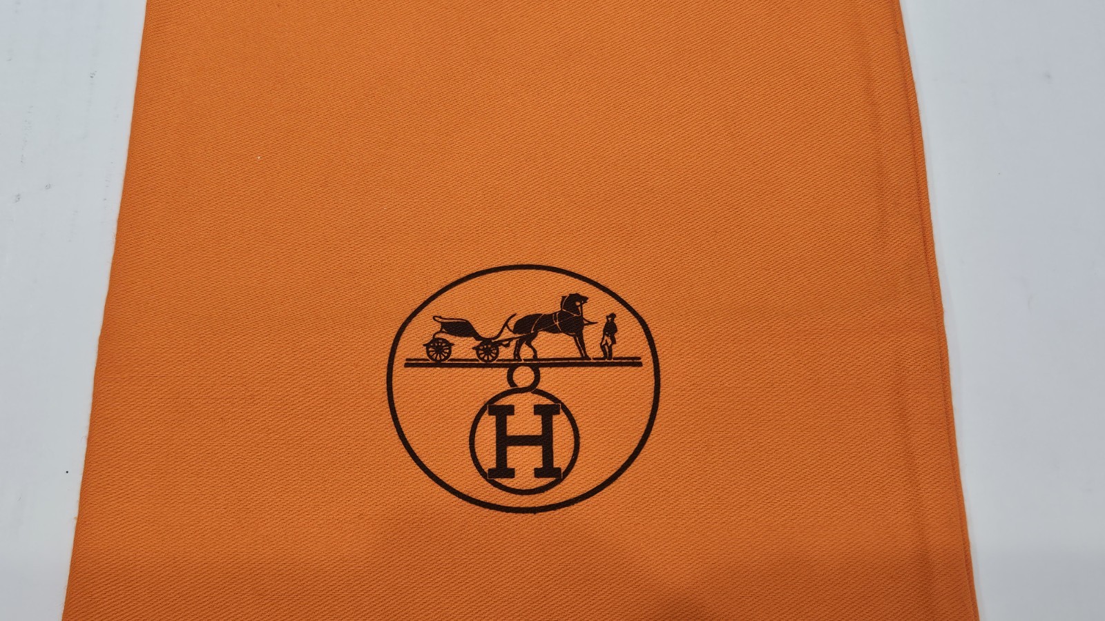 2 Authentic Hermes Orange Drawstring Storage Dust… - image 14
