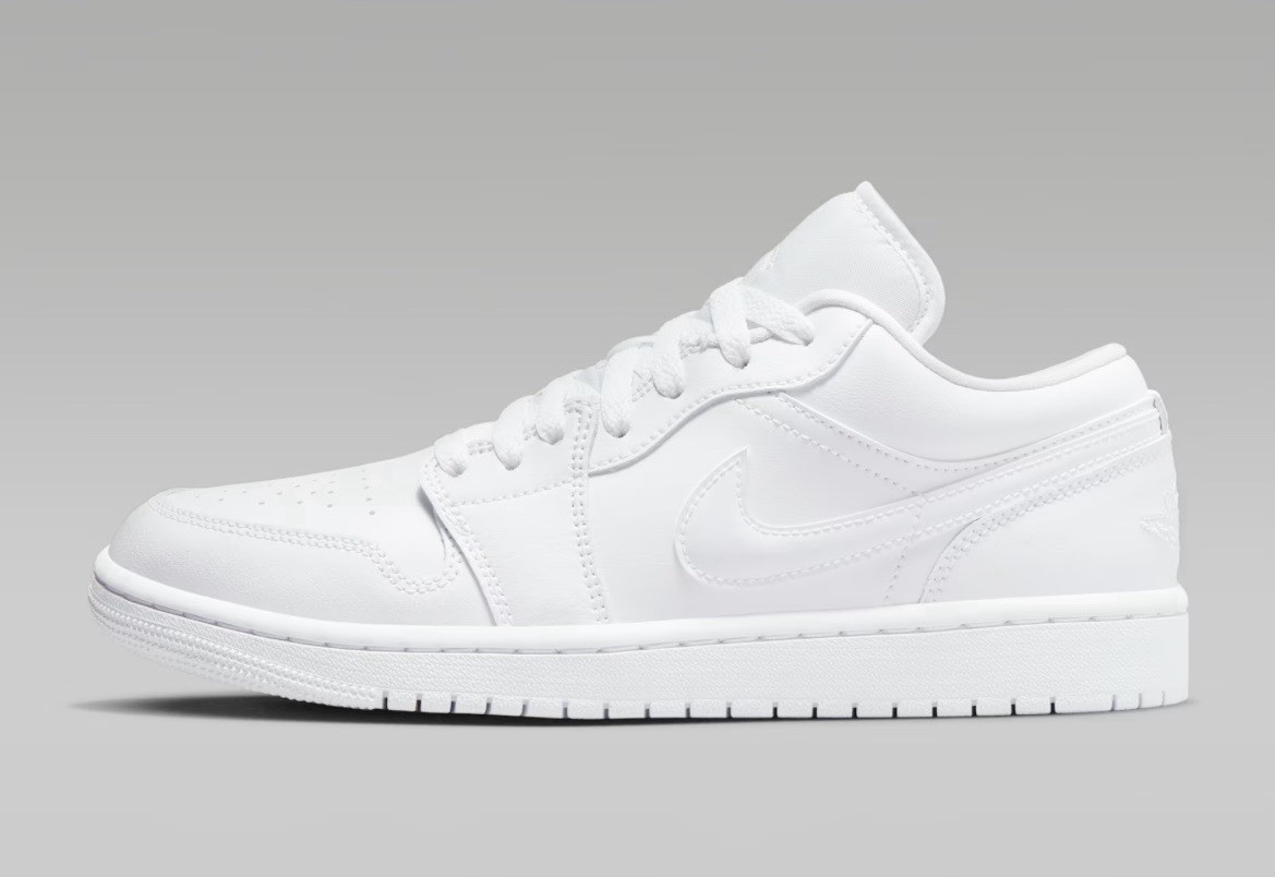 Size 9 - Nike Women’s Air Jordan 1 Low Shoe, White/White Jordan Shoes