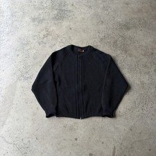 Vintage Kandel Knitting Mills 100% Virgin Wool Zip Sweater Mens Black USA Made