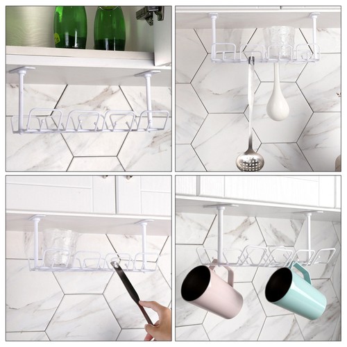 2 Pcs Wire Storage Rack Cord Management under Desk Organizer for - Afbeelding 9 van 12