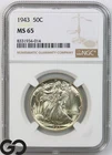 1943 Walking Liberty Half Dollar NGC MS 65 ** Premium Quality!