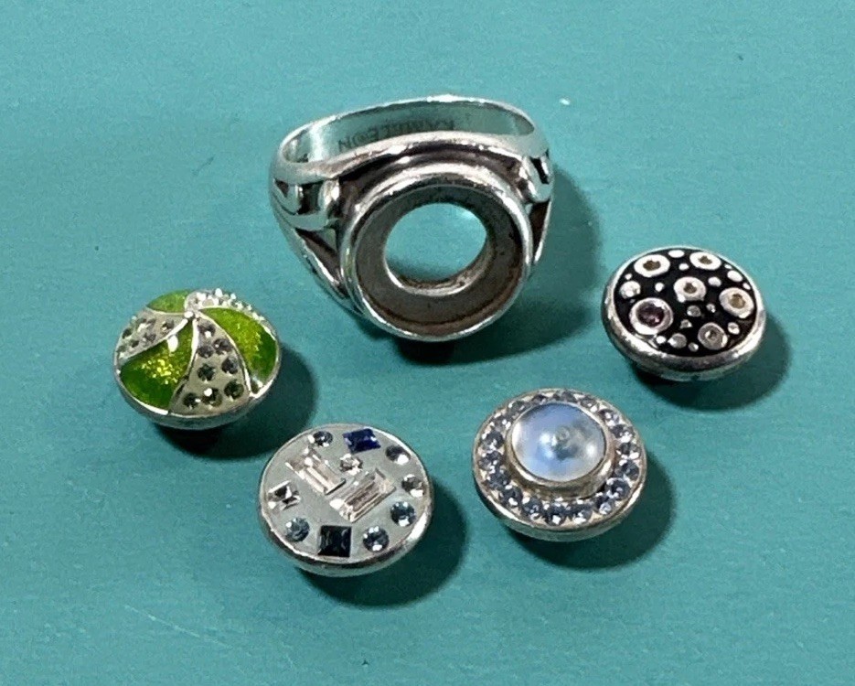 Interchangeable Sterling Silver Ring Size 6.25 Wi… - image 1