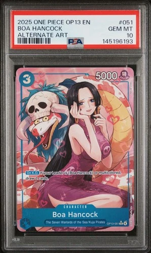 2025 One Piece TCG BOA HANCOCK  Alternate Art op13-051  PSA 10  English