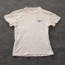 Abercrombie & Fitch Men T Shirt Medium White w Blue Corvette Chevrolet Graphics