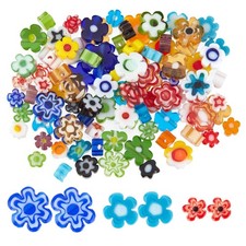 Handmade Lampwork Millefiori Flower Glass Beads 153 225Pcs 3 Styles Jewelry