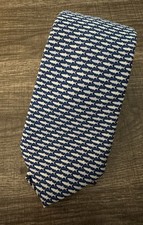 Vineyard Vines Tie Navy Blue Shark Martha's Vineyard Men's Silk