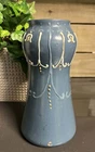 Antique Roseville Aztec Vase 713-7 Blue Arts & Crafts Pottery c.1929–1931