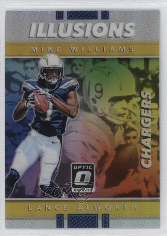 2017 Donruss Optic Illusions Holo Silver Prizm Lance Alworth Mike Williams gl2