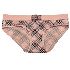NWT VICTORIA'S SECRET Hiphugger Hipster Pantie Sz XS-S-M-XL Pink Plaid Bling
