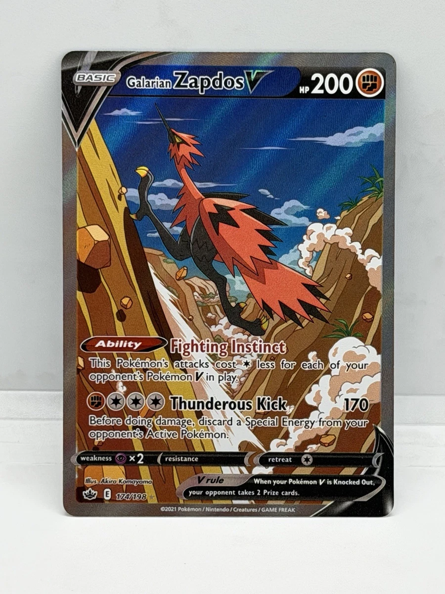 galarian zapdos v pokemon card value - 182/172 - Secret Rare Pokmon Hit Points200 HP Form Galarian Zapdos V Pokmon TCG