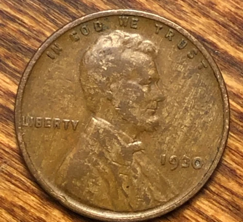 1930 Lincoln Wheat Cent Monster Woody Wood Grain Improper Alloy Mix Error Penny