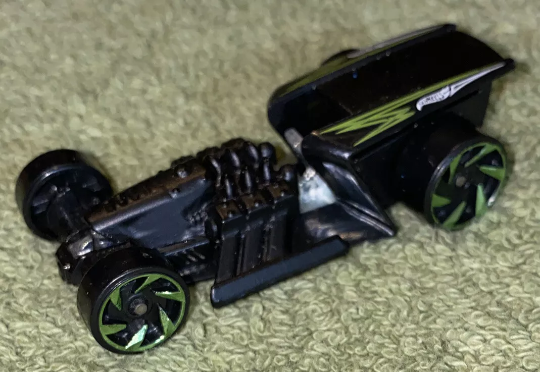Mattel Hot Wheels 2015 Z Rod Black W Green Racing Stripes And