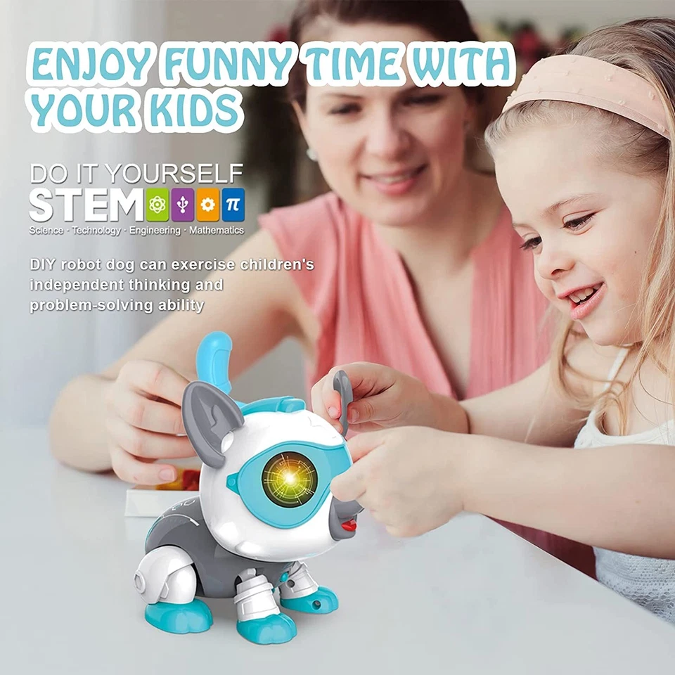 Robot Perro para Niños, Hágalo Usted Mismo Electrónica Robótico Perro Juguetes con Hueso Magnético     Foto 2 de 4