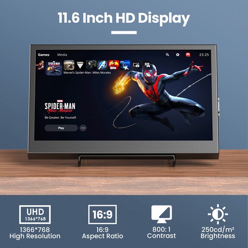 Eyoyo Portable Monitor 12inch Screen HDMI IPS Computer Laptop PC CCTV Display - Photo 5/11