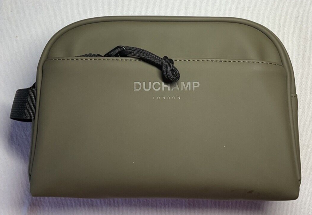 バッグ DUCHAMP Men's Toiletry Bag Green Vinyl Pockets Top Zipper sug