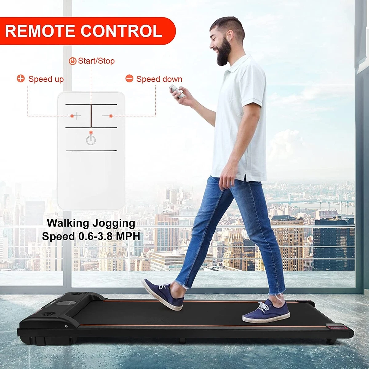 Portable Electric Treadmill Under Desk Walking Pad Home Office
