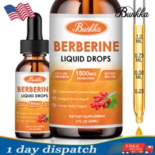 Berberine Supplement 1500Mg Organic Berberine Liquid Drops with Ceylon