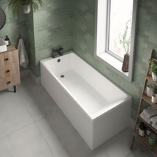 Nuie Minimalist Thin Edge Straight Baths Modern Sanitary Grade Acrylic Bathroom