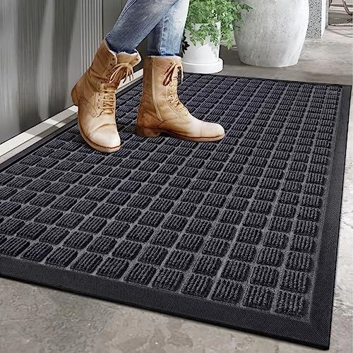 Door Mat Welcome Mats for Entryway Front Doormat for 24x48 Dark Grey