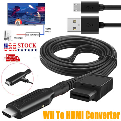 Wii to HDMI Adapter Converter USB Cable High HD Plug&Play for Conversion Cord