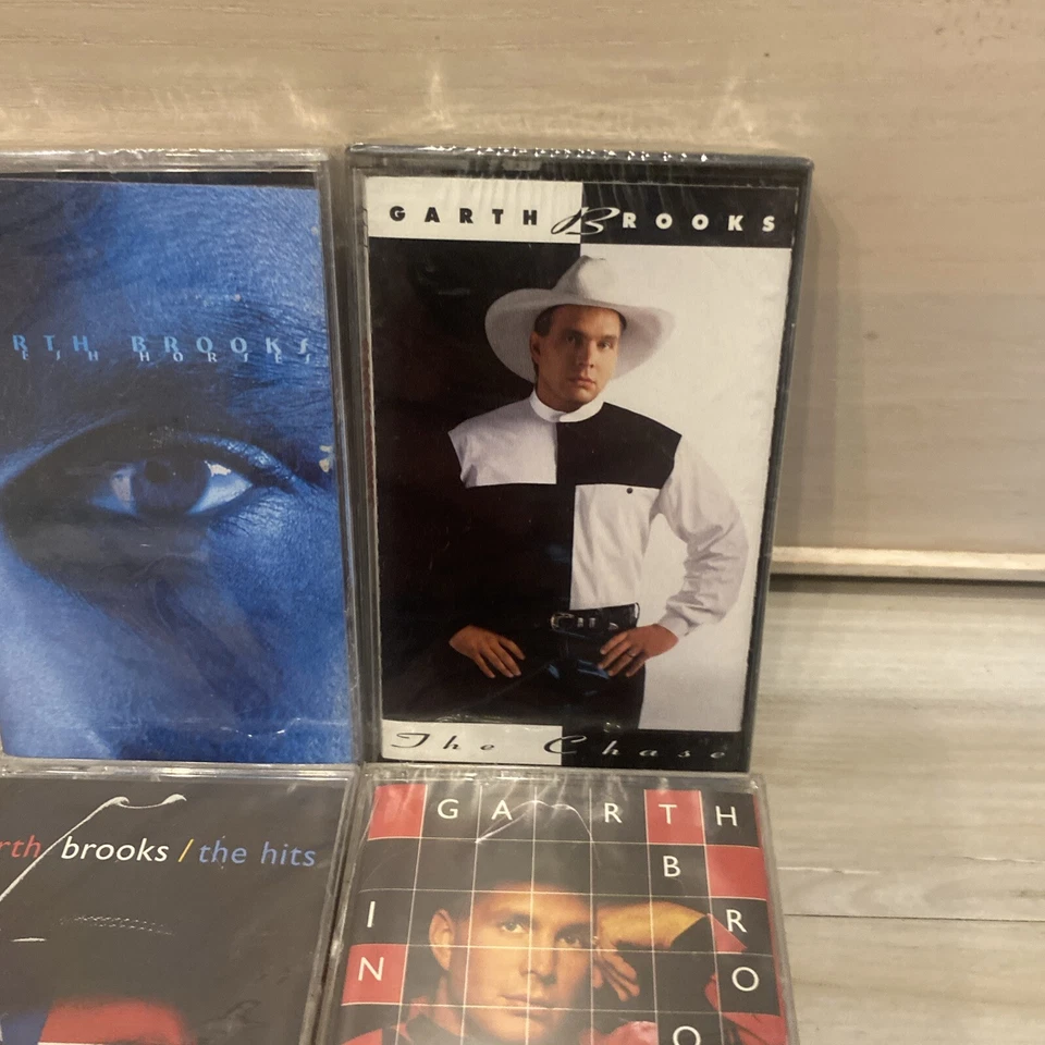 GARTH BROOKS 4 Brand New Sealed Cassette Lot Fresh Horses The Chase Hits Pieces - Image 3 of 4