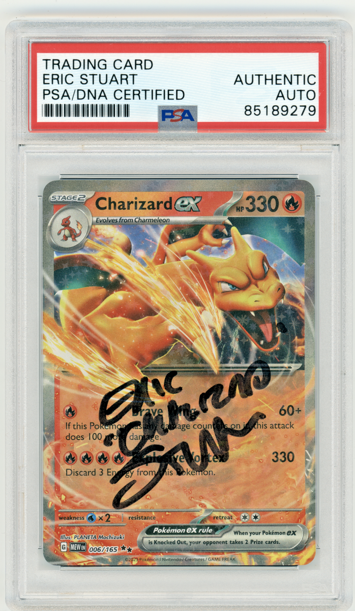 PSA Signed Eric Stuart Charizard Ex 006/165 Holo Double Rare | eBay