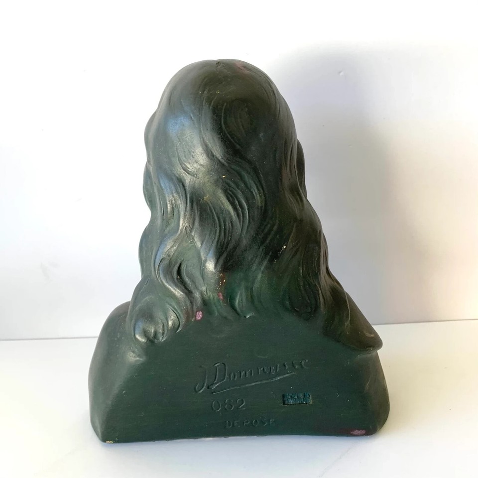 JESUS CHRIST HEAD BUST SCULPTURE Belgian Antique Vintage Catholic