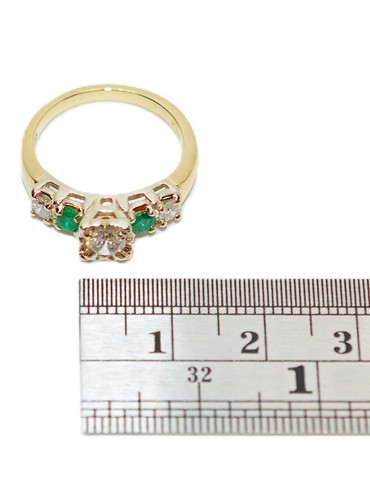 Natürlicher Diamant & Smaragd Ring 14K massiv Gold 0,64tcw Verlobungsring Mai grün - Bild 10 von 16