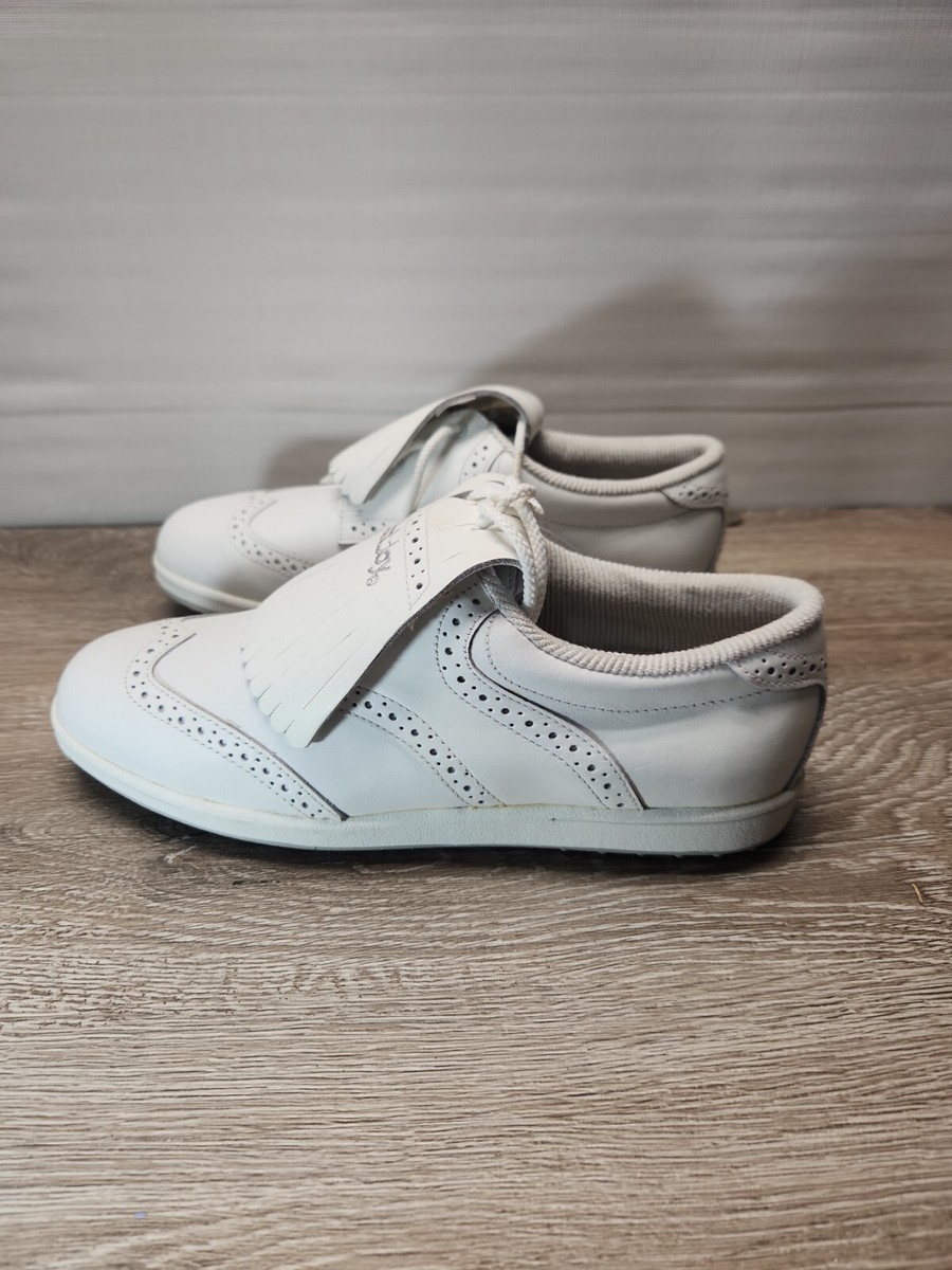FootJoy Golf Shoes Womens 8.5 N White Soft Spike Kiltie Tassel