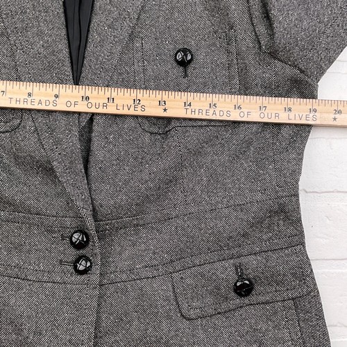 Talbots Pantsuit Women 12P Black White Heritage Wool Silk Stretch Ukraine - Picture 7 of 18