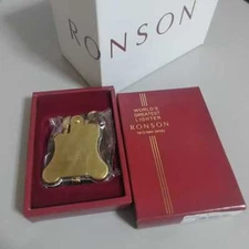 Ronson flint oil lighter banjo brass satin