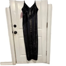 BHLDN Yumi Kim Amelia Dress Size Medium Black Velvet Twinkle  Slip Dress