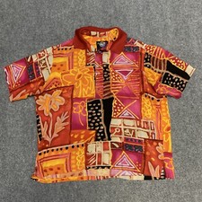 Jams World Mens Shirt Size Large Sz L Rayon Floral Short Sleeve