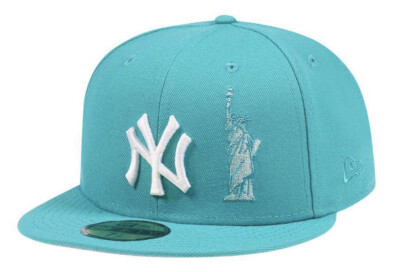 New Era New York Yankees Teal 5950 Hat Lady Liberty Big Apple Size