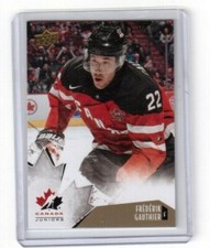 2015-16 Upper Deck Team Canada Juniors Gold Parallel Card 42  Frederik Gauthier 