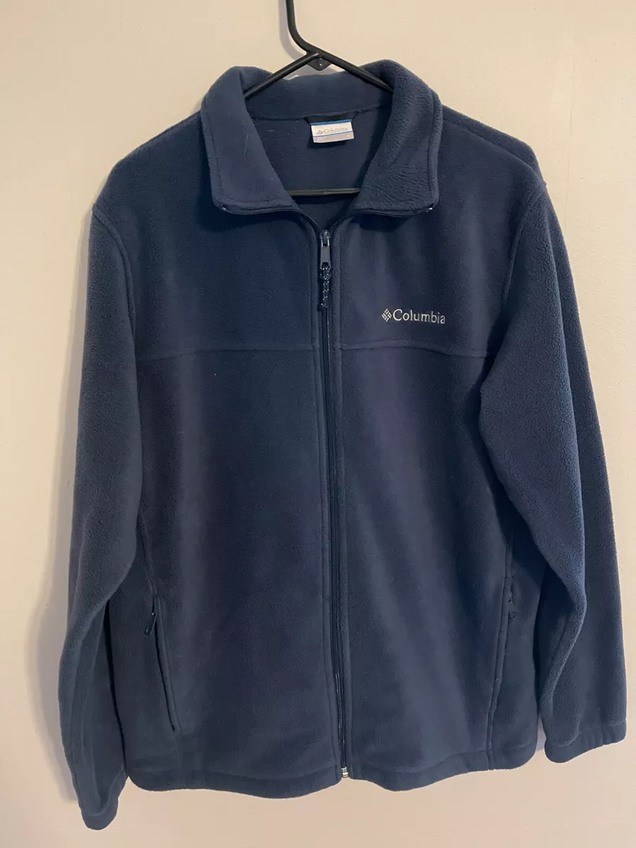 Columbia Sportswear Navy Blue Full Zip Polyester Fleece Jacket - Men's  Large L