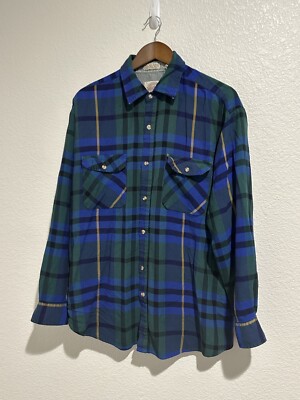 VINTAGE Saugatuck Plaid Flannel Shirt Adult Size Large Tall VINTAGE Saugatuck Plaid Flannel Shirt Adult Size Large Tall
