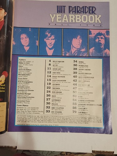 Hit Parader Yearbook Fall 1983 Ozzy Osbourne, Van Halen, Pat Benatar - Picture 8 of 23